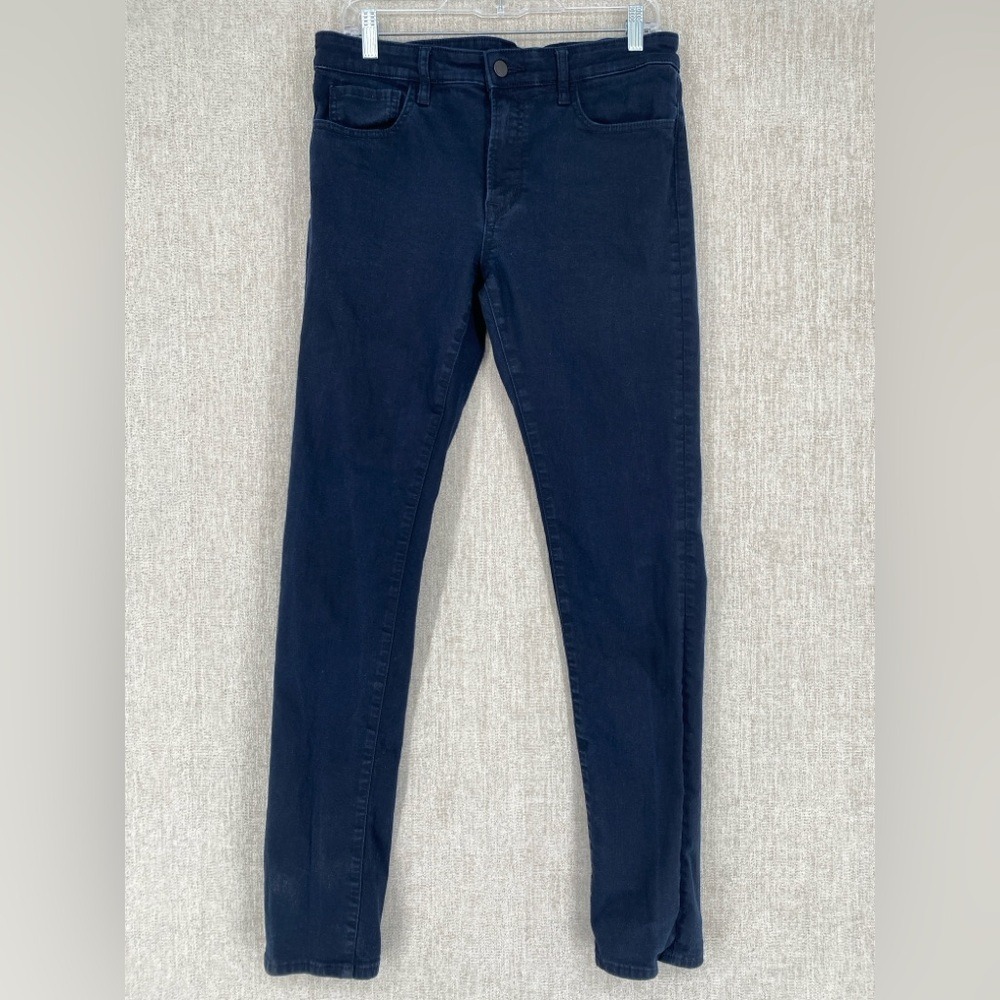 Uniqlo Ultra Stretch Skinny Fit Jeans Mens 32x32 Navy Blue Solid 5-Pocket Casual